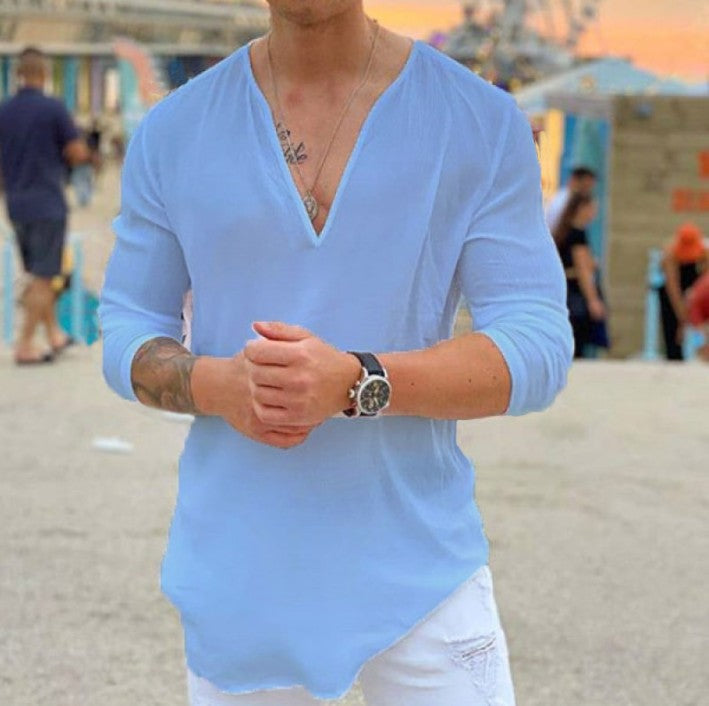 Herren lässiges Langarmshirt R&B