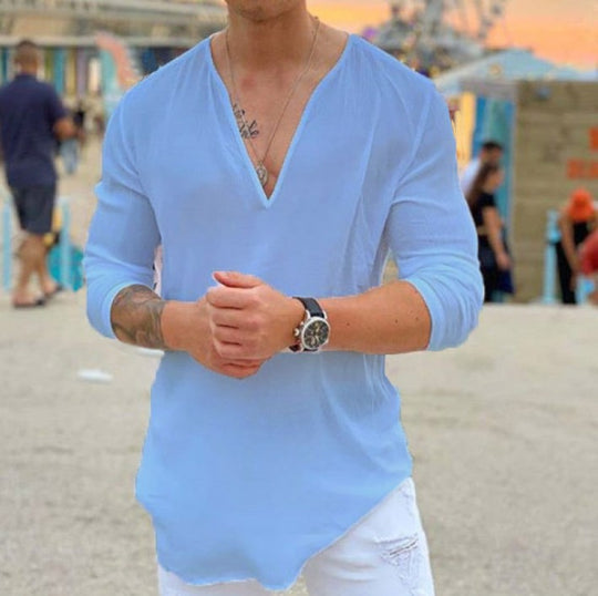 Herren lässiges Langarmshirt R&B