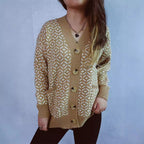 Damen Strickjacke mit geometrischem Muster und Knopfdetails R&B
