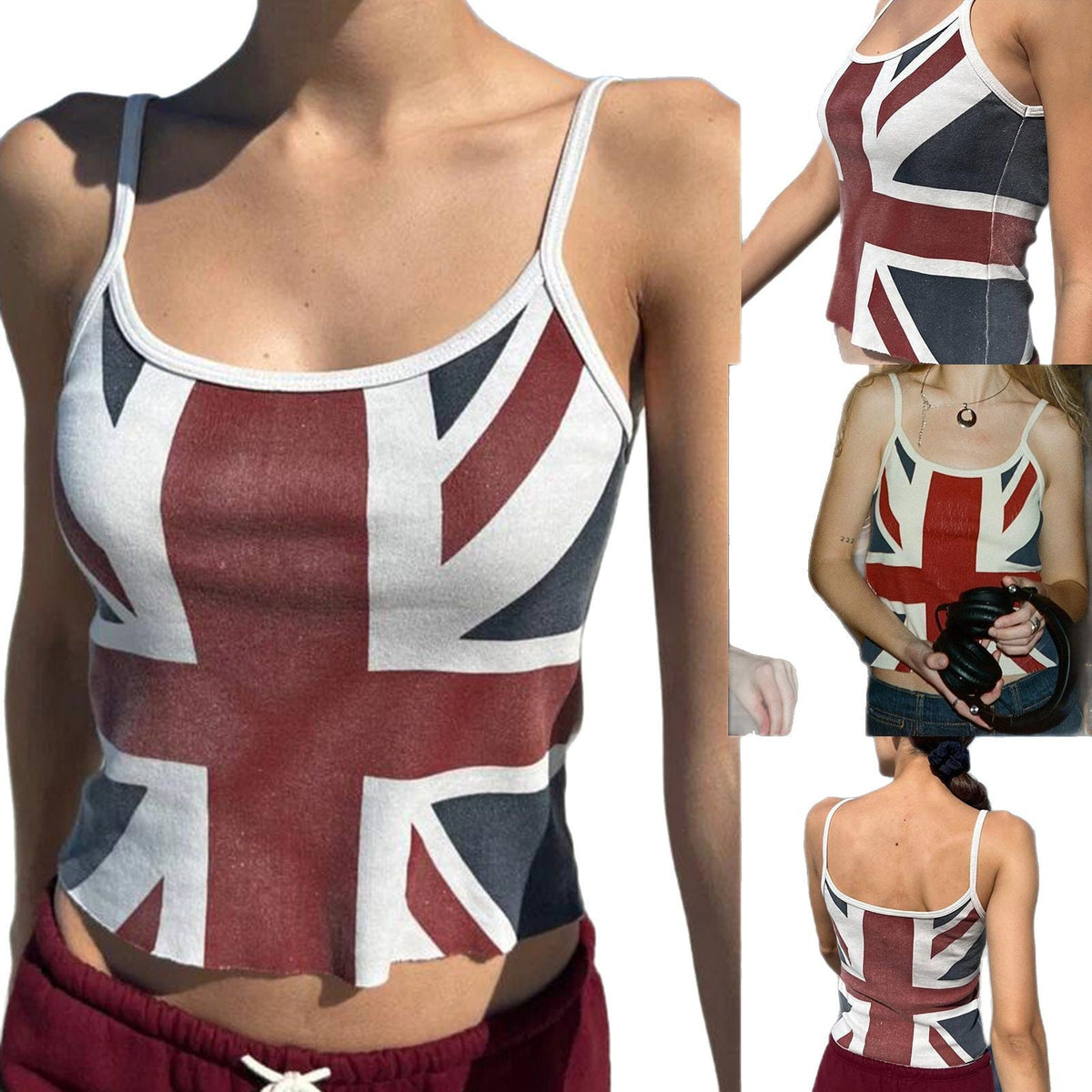 Damen Crop-Top mit Britischem Motiv R&B