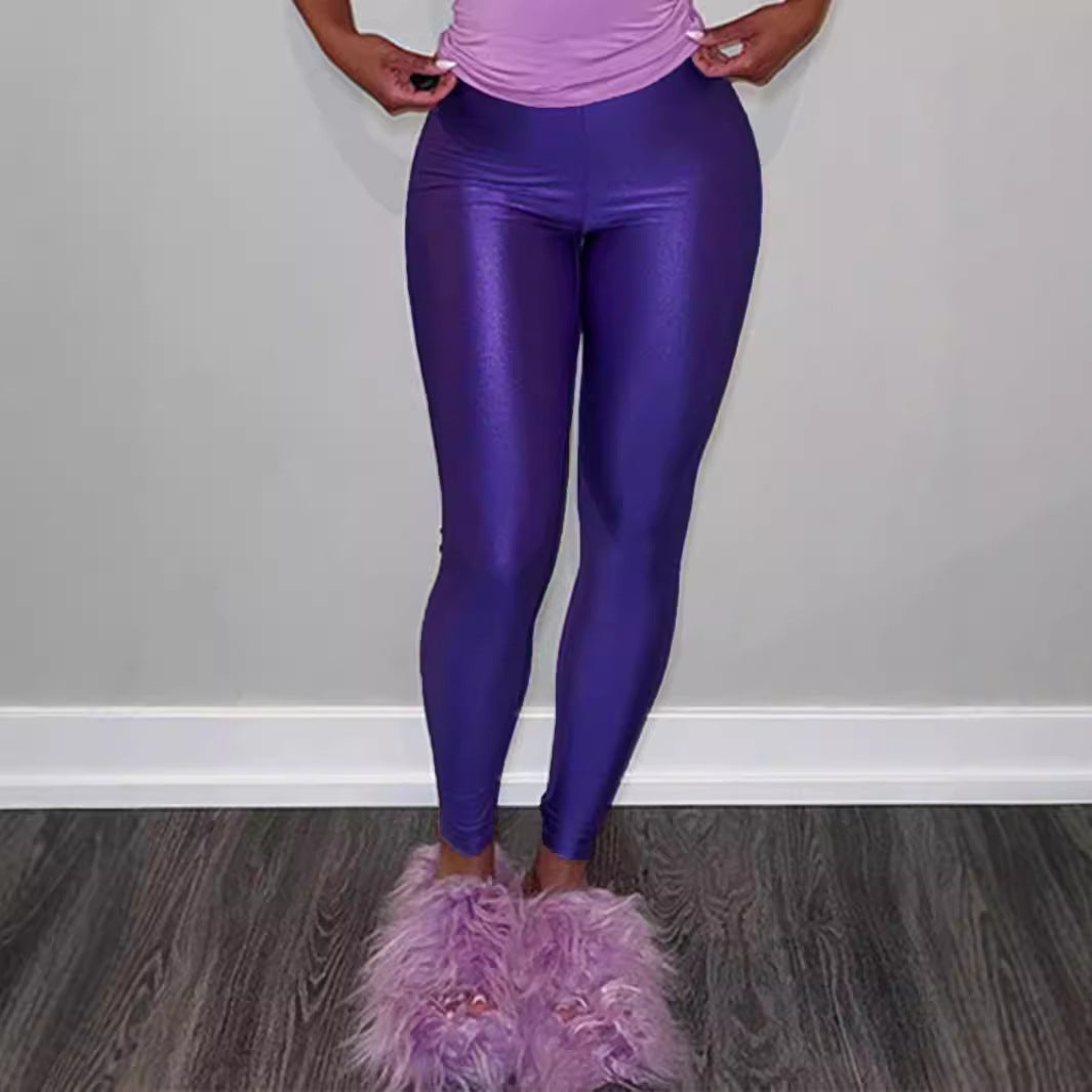 Damen Hochwertige Shiny Leggings mit hohem Bund und perfekter Passform R&B