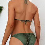 Damen Triangel-Bikini-Set mit schmalen Trägern und verstellbarem Höschen R&B