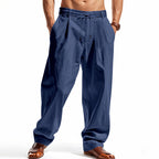 Herren nan weite Bundfalten-Chinohose mit Umschlag, konisch zulaufendem Schnitt und seitlichen Eingrifftaschen R&B