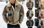 Herren Wool-Lederjacke mit warmem Innenfutter R&B