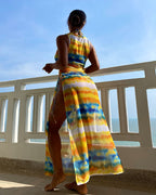 Damen Maxikleid mit trendigem Wickeldesign