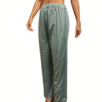 Damen weite Sommerhose mit feinen Lochmuster und elastischem Bund R&B