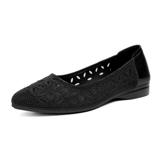 Damen Luftige Ballerinas mit verziertem Lochdesign und gemütlichem Fußbett R&B