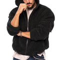 Herren Fleecejacke mit Kapuze und weich strukturiertem Innenfutter R&B