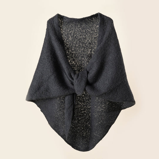 Damen Kuscheliger Wickelponcho mit Modernen Fransen und Elegantem Design R&B