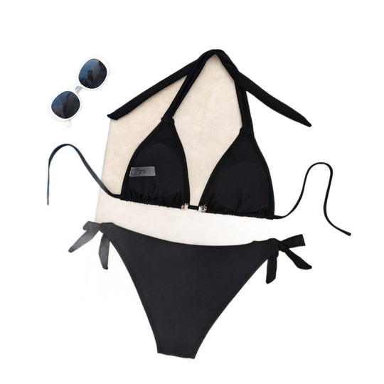 Damen Triangel-Bikini mit dekorativen Muscheln und Spitze R&B