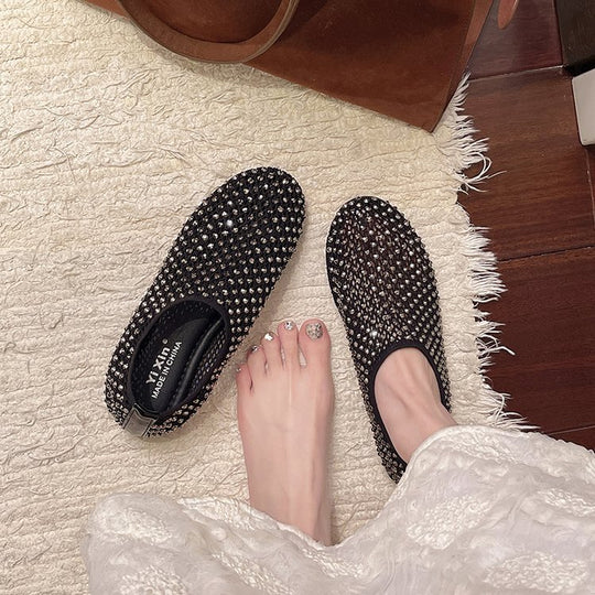 Damen komfortable Sneakers mit funkelnden Strass-Akzenten R&B
