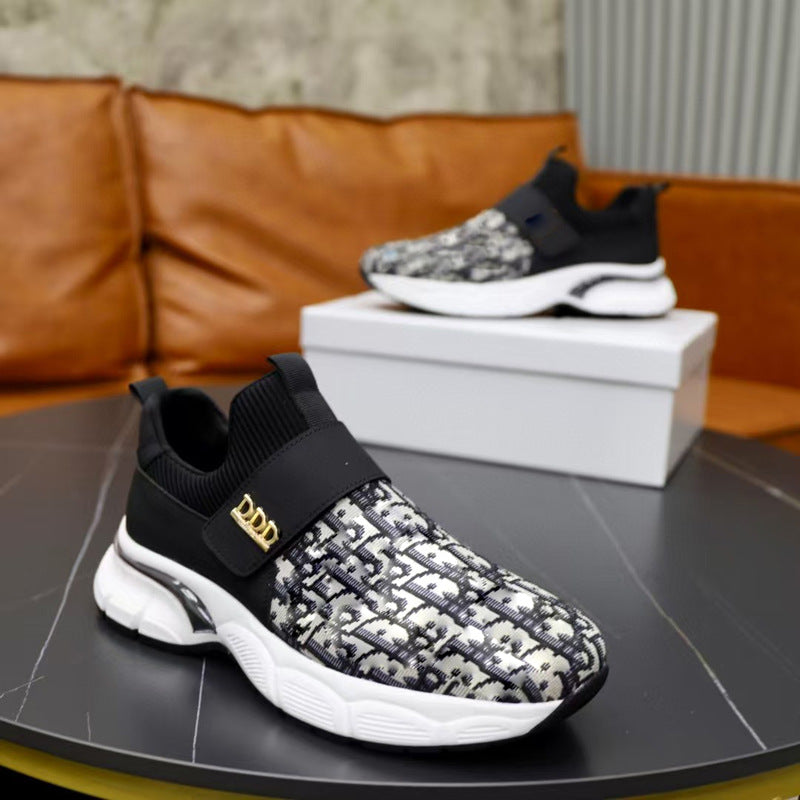 Damen Sportliche Slip-On Sneaker mit modischem Oberflächenmuster und elastischem Verschluss R&B