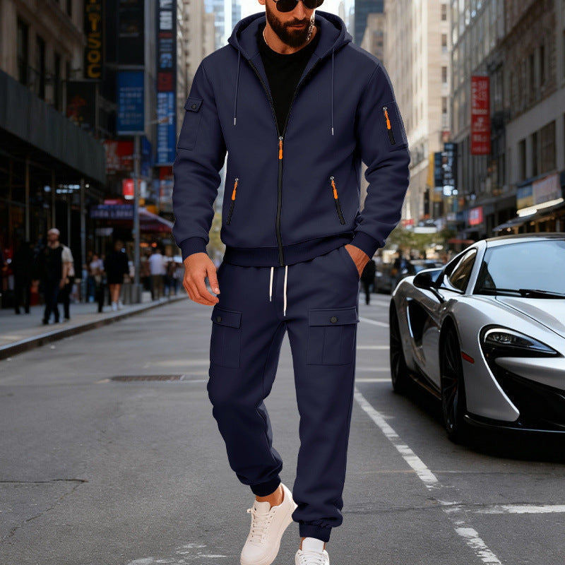 Herren Sportlicher Kapuzenanzug mit Taschen und praktischem Design R&B