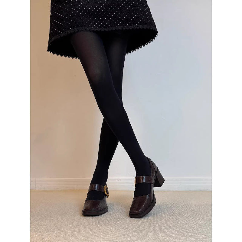 Damen Elegante Mary Jane Pumps mit komfortablem Blockabsatz und dekorativem Schnallenakzent