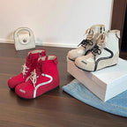 Damen High-Top Sneakers mit innovativer Schnürung und Reißverschluss