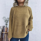 Damen wärmender Strickpullover mit lässigem Schnitt und strukturiertem Design R&B