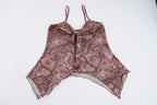 Damen luftiges und elegantes Spaghetti-Trägertop mit floralem Muster R&B
