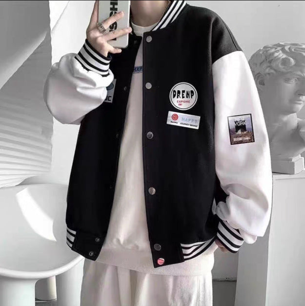 Herren Collegejacke mit praktischen Taschen und Stickereien