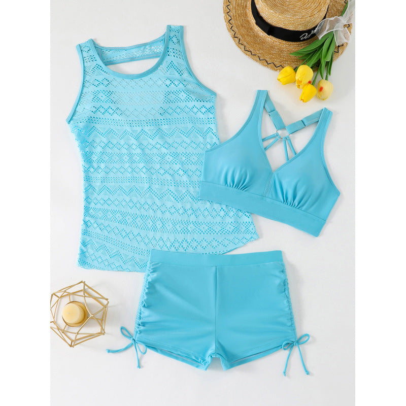 Damen Tankini-Set mit modischem Muster und komfortablem Shorts R&B