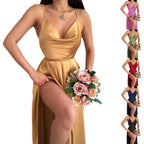 Damen Hochzeitskleid mit elegantem V-Ausschnitt und fließendem Rock R&B