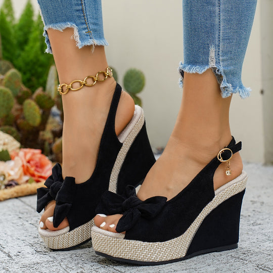 Damen Wedge-Pumps mit Schleifen Detail R&B