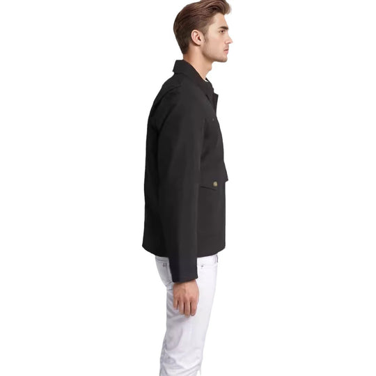 Herren robuste Baumwolljacke mit wärmemantellähnlichem Kragen R&B