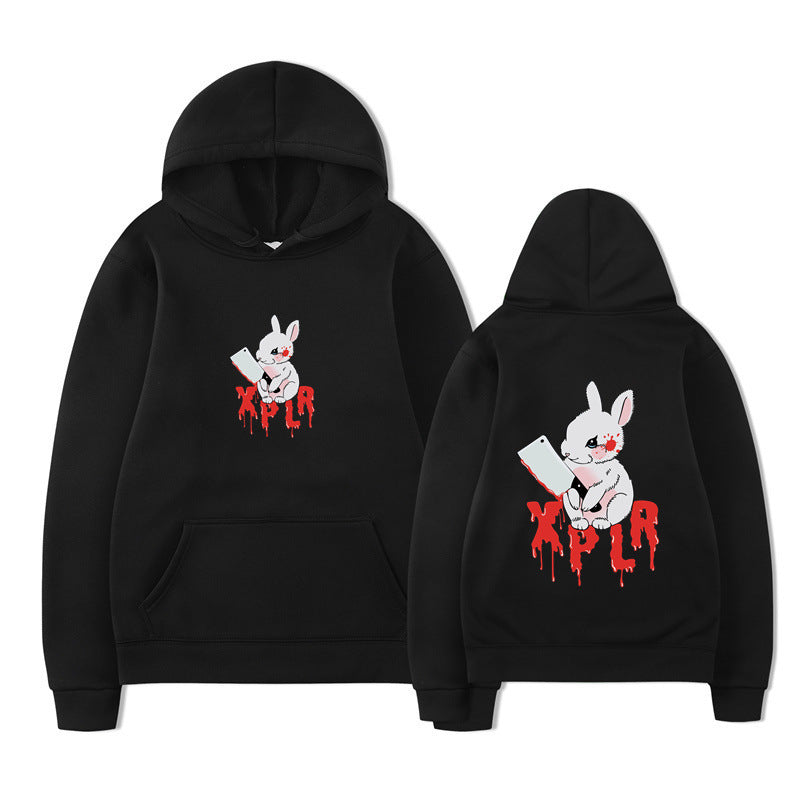 Damen Kapuzensweater mit auffälligem Cartoon-Motiv und bequemer Passform R&B