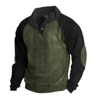 Herren strukturiertes Pullover-Shirt mit Knopfleiste details R&B