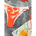 Damen Bikini-Set mit großflächigem Totenkopf-Design