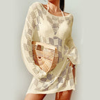 Damen luftiger Häkel-Strandpullover R&B