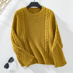 Damen Strickpullover mit strukturiertem Zopfmuster