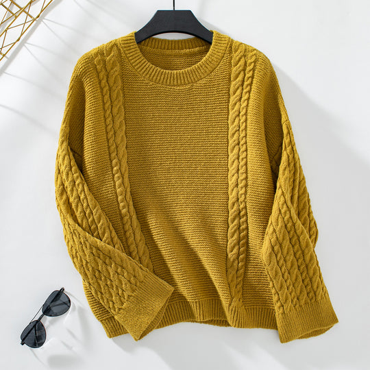Damen Strickpullover mit strukturiertem Zopfmuster R&B