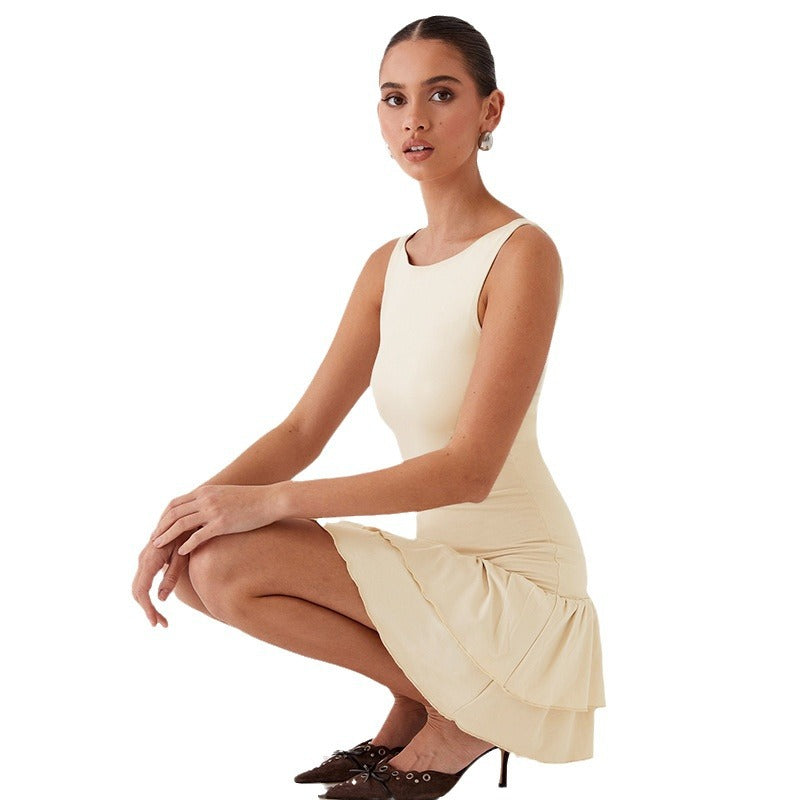 Damen Verspielt Minikleid mit voluminösen Rüschen und schickem Schnitt R&B