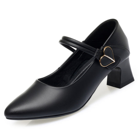 Damen Mary Jane Pumps mit modischem Riemen und elegantem Herzdetail R&B