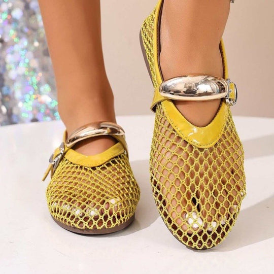 Damen Stilettos mit netzartigem Obermaterial und moderner Schnallenapplikation R&B