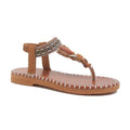 Damen Zehenstegsandalen mit kunstvoller Schmuckverzierung und bequemer Sohle R&B