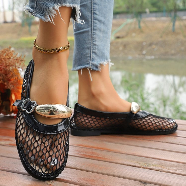 Damen Elegante und luftige Netz-Slipper R&B