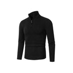 Herren Strickpullover mit modernem Zopfmuster und hohem Stehkragen R&B