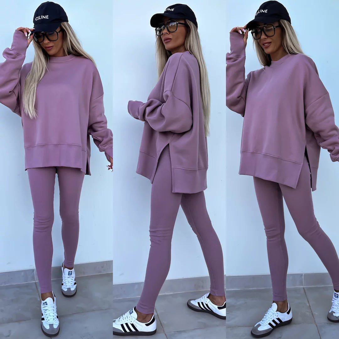 Damen lässiges Oversized Sweatshirt mit weitem Schnitt und bequemen Leggings R&B