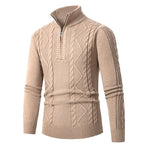 Herren Strickpullover mit hohem Kragen und Reißverschluss