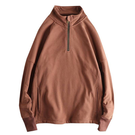 Herren Fleecejacke mit halbem Reißverschluss und seitlichen Eingrifftaschen R&B