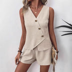 Damen eleganter Jumpsuit mit raffiniertem Wickeldesign R&B