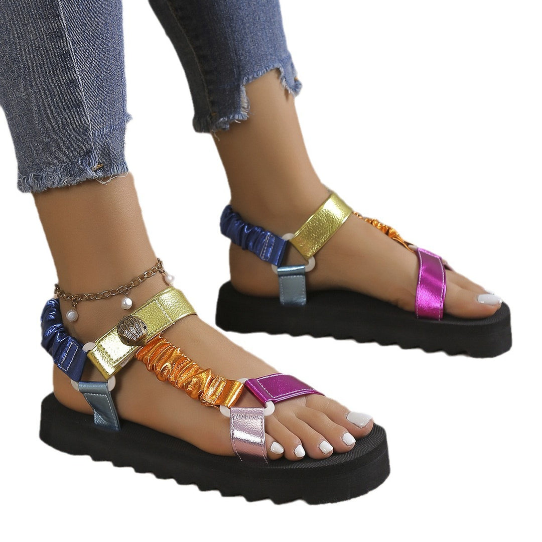 Damen Trendige und bequeme Riemchen-Sandalen mit elastischen Bändern R&B