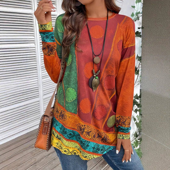 Damen Kunstvoll gestaltetes Langarmshirt R&B