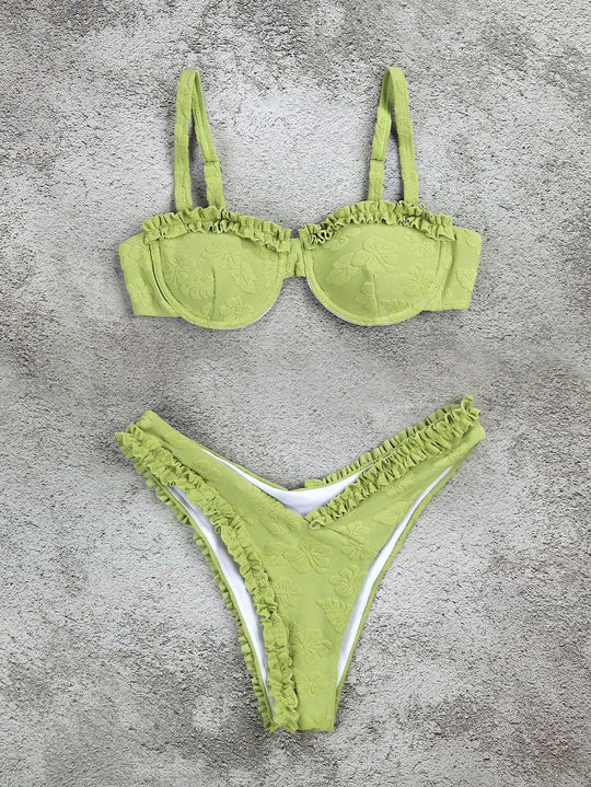 Damen Triangel-Bikini mit funkelndem Glitzereffekt und charmantem Stern-Detail R&B