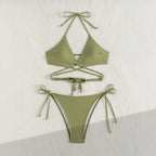 Damen raffinierter und verstellbarer Triangel-Bikini R&B