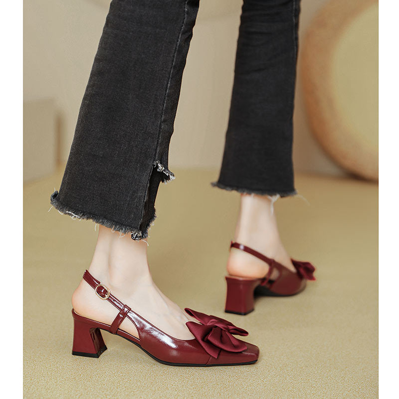 Damen Slingback-Pumps mit Schleife