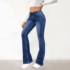 Damen Bootcut Jeans mit hohem Bund und lässigem Schnitt R&B