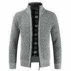 Herren Strickjacke mit hohem Kragen und plüschigen Innenfutter R&B