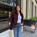 Damen Wool-Blend Jacke mit großen Brusttaschen R&B